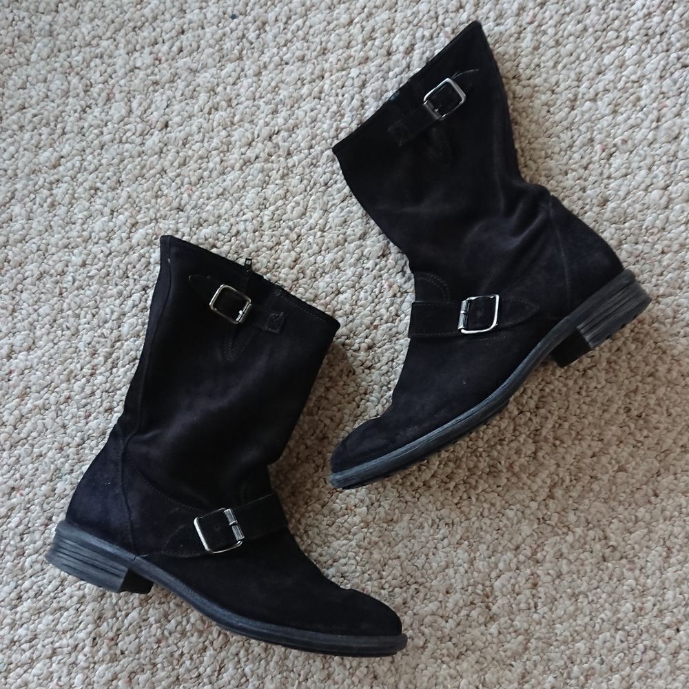 Paul Green 'Suri' Suede Moto Boots size 7.5